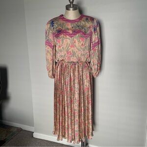 Vintage 80’s Judi Michael for Seasons pleated dress